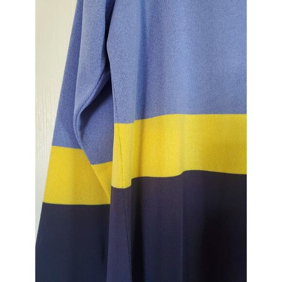 Exclusively Misook Purple Yellow Colorblock Open Front Cardigan Sweater Sz Small - Picture 11 of 11